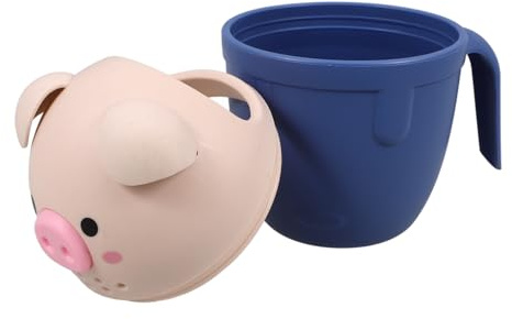 Abaodam Junge Mädchen Shampoo Ausspülbecher in Niedlicher Schweineform Sicherer Mit Ergonomischem Griff Und Feinem Wasserauslass Für Stressfreies Haarewaschen Und Badespaß Kleiner Junge Mä