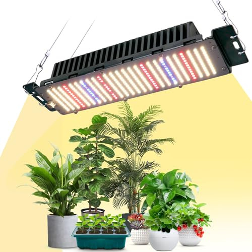 Rosnek Pflanzenlampe LED Vollspektrum, 50W Grow Lampe, LM281B Dioden, Hängende Pflanzenlichter Energieeffizient, Wachstumslampe für Zimmerpflanzen Gemüse Growzelt