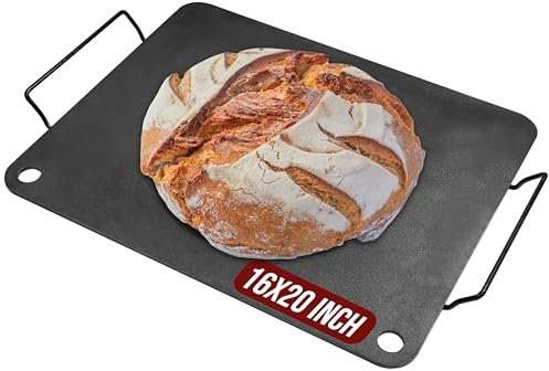 Cooking Steel for Oven Sourdough,16 x 20 inch Approx, Detachable Handle, Heavy-Duty Pizza Baking Steel For Oven, Good for Bread