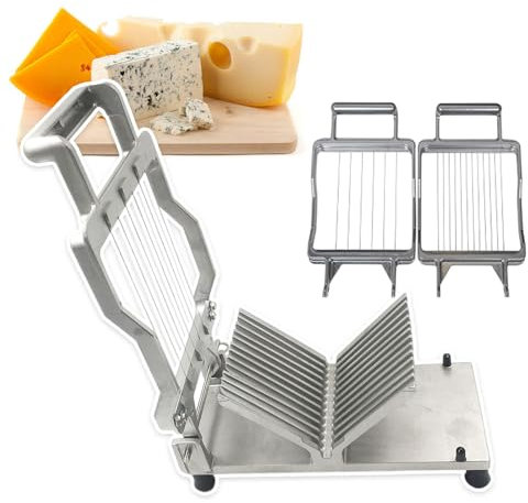 pedenencelia Cheese Slicer Cutter, 1cm/2cm Stainless Steel Wire Vegetable Cheese Cutter Blade Cooking Tool, Cheeser Butter Cutting Board Machine, Anti Slip Foot Pad, For Cheese, Butter