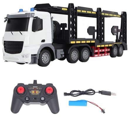 Srliya RC-Transporter-LKW, Ferngesteuerter Anhänger, RC-Auto-Spielzeug, 2-stufige Karosserie, Abnehmbarer Licht-Sound, USB-wiederaufladbares Auto-Spielzeug für Kinder,
