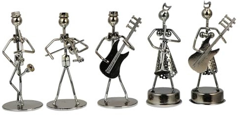 Cabilock 5stücke Teiliges Aus Eisenkunst Figuren Für Desktop-Dekoration Handgefertigte Bandornamente Für Wohnzimmer Büro Und Schlafzimmer Stilvolle Metallfiguren Für Musikliebhaber