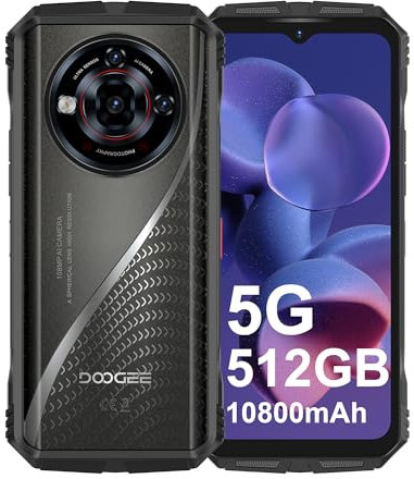 DOOGEE S118 Pro 5G Rugged Smartphone, 24GB RAM + 512GB ROM, 10800mAh, Display 6.6 FHD+ 120Hz, AI Camera 108MP, Octa-Core 6nm, Android 14, Dual SIM, NFC, WiFi6, Unlock, 2025, Argento