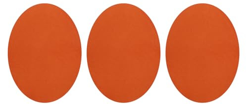 Kvartsman 3 stycken lappar för strykning, 140 x 110 mm armbågar knän mockatyg lappar, ovala stryklappar lappar för reparation lappar, kläder, hantverk, byxor, skjortor, orange