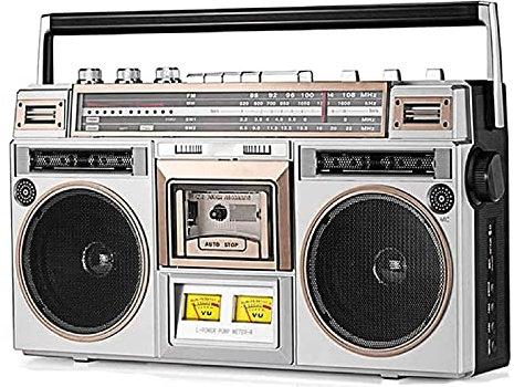 Retro Boombox CD-bandspelare med Bluetooth, FM/DAB+-radio, USB-inspelning och kassettinspelare – perfekt för familjesammankomster och resor