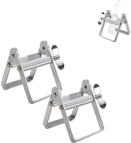 2/1Pc Toothpaste Squeezer, Tube Squeezer Bathroom and Kitchen Gadgets for Various Tube-Based Cosmetics and Sauces, Tube Squeezer Paint Tube Wringer for Artist, Hair Salon, Painter (Silver,2Pcs)