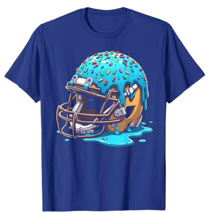 Football Drip Boys Tie Dye Football Ice Cream with Sprinkles T-Shirt, Men, Black, Small