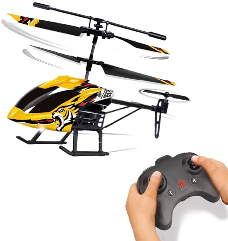 Xtrem Raiders - Helicóptero Teledirigido Tiger | Helicopteros Teledirigidos | Helicoptero RC 3,5 Canales | Helicóptero Juguete RC Indoor | Elicoptero Teleridijido Niño