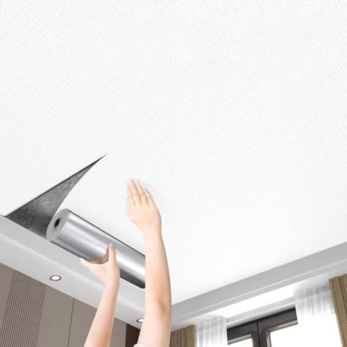 Dalle de Plafond Dalles de Plafond à Coller, Panneaux de Mousse, Panneaux de Plafond Suspendus Imperméables, Papier Peint pour Salle de Bain, (5, 10, 20, 30, 50, 60, 80, 100 m de Long)(0.5x60m(1.6x196