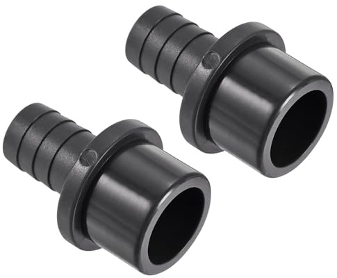 TA-VIGOR PVC Pipe Fitting, 10mm Barb x 20mm Spigot Straight Tube Adapter, Hose Barb Connector Quick for Water Hose, Irrigation, Garden, Plumbing Pipes (2PCS, Black)
