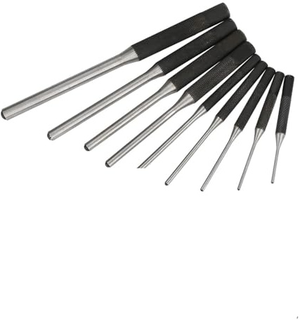 Fockety Kit D'outils Professionnels de la Mécanique des Punchs de Gorge en Acier pour la Rupture du Béton, 9pcs de Longueur de Timbres Moyens