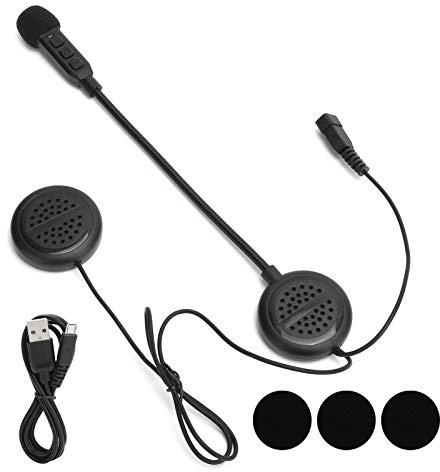 VOBOR Auriculares para el Casco de Motocicleta, Altavoz de Auriculares BT V5.0 para Ciclismo 10h Tiempo de Juego 400h Música de Cancelación de Ruido Impermeable IPX5 Cancelando