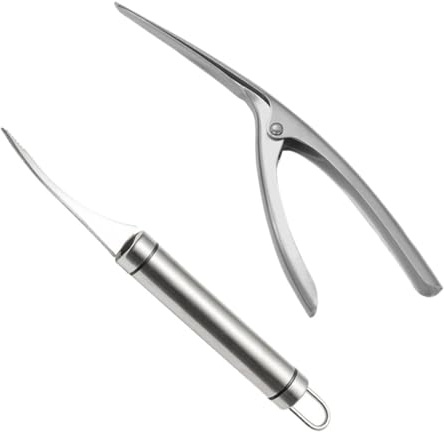 Gatuida Stainless Steel Shrimp Peeler and Deveiner Tool, 2pcs Seafood Kitchen Gadget Set for Shrimp Cleaning and Prawn Peeling at Home