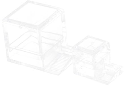 Hemobllo 2 Kleiner Acryl Ameisenwasserspender Transparent mit Wasserschale Sichtbarer Futter und Trinknapf für Ameisenfarm Langlebiger Ameisen Trinkbehälter für Ameisenforschung