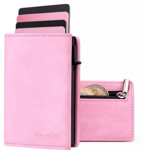 Bahow Geldbörse Damen – Smart Wallet & Portemonnaie Damen Klein, eleganter Geldbeutel Damen mit RFID-Schutz, Kartenfächer & Münzfach – Slim Premium Portemonnaie Damen