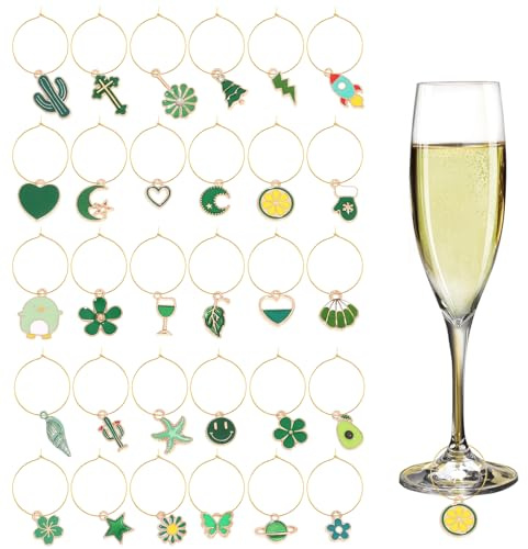 TIHNY Getränkemarkierer, Weinglas-Anhänger für Stielgläser, lustige Party-Deko, Glasmarkierer für Cocktails & Champagner