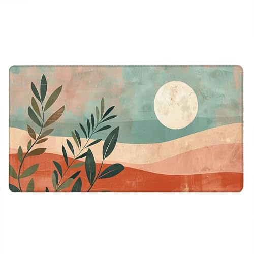 Tappetino Mouse Gaming XXL, 1600x800x3mm Grande Tappetino Scrivania Cuciti Base in Gomma, Mouse Pad Impermeabile Antiscivolo, PC Desktop Ufficio, Migliora Precisione Velocità (Luna Bianca) xR7-917