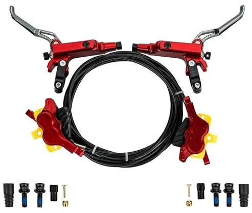 cyklar bakbromstrumma IV4R 4 kolvskiva hydraulisk broms MTB AM DH Cykelbroms 82cm 145cm CNC För Mountain XC klättercykel Bakre rullbromssats(NO rotor red)