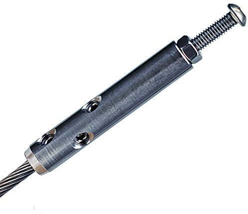 Edelstahl Geländerfüllung / 4mm Drahtseil mit SB - Montage-Terminal - Seilspanner 2 Stk. DIY4 -M6x60 / 7x7 Ø4-4m