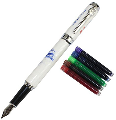 Gullor Jinhao 950 Blue and White Porcelain Shrimp with Gift Box and Ink cartridges