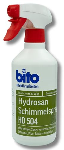 Hydrosan Schimmelspray 1x 500 ml - Profi Schimmelentferner zur Bekämpfung von Schimmel, Pilzen Chlorhaltiges Spray EXTRA STARK entfernt Schimmel langfristig EINFACHE ANWENDUNG (1 x 500ml)