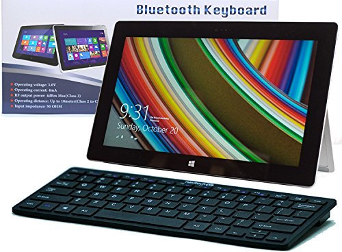 Navitech svart smalt trådlöst Windows Bluetooth-tangentbord kompatibelt med Anteck 7 tum 3G Phablet
