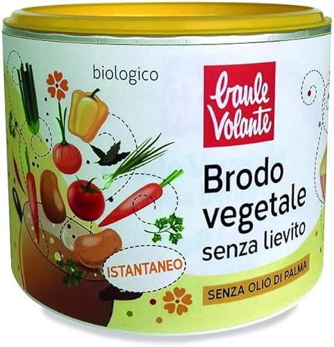 Baule volante Brodo vegetale biologico in polvere senza lievito - Miscela di verdure, erbe aromatiche e spezie naturali - Condimento per zuppe, risotti e piatti gourmet