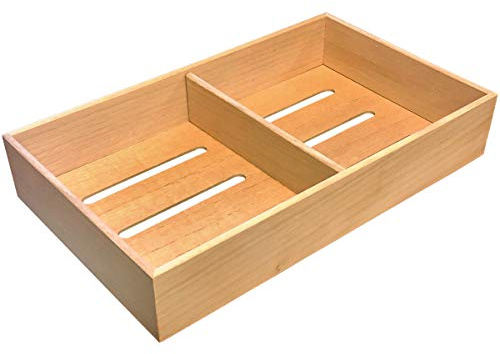 Prestige Import Group - Universal Spanish Cedar Tray with 1 Adjustable Divider for Storage or Cigars - Size: 12.5 x 7.5 x 2.25 - 5 Pack
