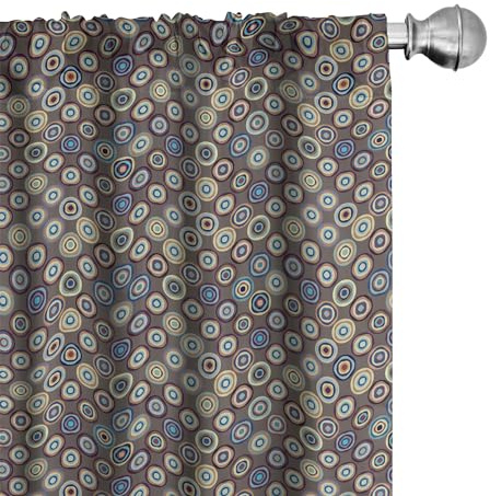 Ambesonne Geometric Curtains, Disc Shaped Circular Gradient Rounds Curve Abstract Big Dots Illustration, Window Treatments 2 Panel Set for Living Room Bedroom, Pair of - 28 x 95, Multicolor