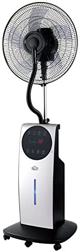 DCG VE1400T VENTILATORE UMIDIFICATORE RAFFRESCATORE IONIZZATORE REPELLENTE ANTI ZANZARA COLONNA DA TERRA CON NEBULIZZATORE, DISPLAY TEMPERATURA E TELECOMANDO, OSCILLAZIONE - 5 PALE - 3 VELOCITA'