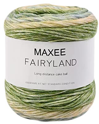 Maxee Farbverlaufsgarn 100g, 250 Mete Cupcakes Bobbel, Mehrfarbiges Gradient Häkelgarn, Handstrick Häkeln Baumwollstrickgarn zum Pullover Hüte