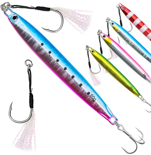 FREGITO Leurres verticaux d'eau salée pour pêche au Thon, au Thon, à la Perche, au Saumon - 60 g, 80 g, 120 g