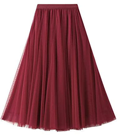 Daysskk Jupe longue en tulle pour femme - Taille élastique - Taille unique
