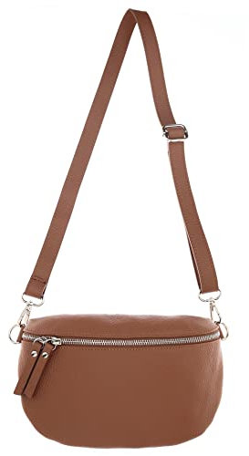 Zwillingsherz Bauchtasche mit Reißverschluss aus 100% Echtleder - Hochwertige Schultertasche zum Umhängen für Damen Frauen – Crossbag groß und elegant - Umhängetasche Handtasche Bag
