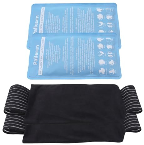 Pallesen Ice Packs, Ice Packs for Injuries Reusable, Cold Packs for Injuries, with Wrap, Flexible Therapy, Soft Gel Pack, Cold Compress for Pain Relief, Blue
