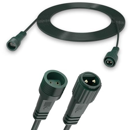 10m/33ft Christmas Lights Extension Cable, Dalugo IP65 Waterproof 2 Pin Outdoor Lights Extension Lead Wire for G40 Globe Lights, Icicle Christmas Lights, Net Lights, Outdoor Fairy Lights