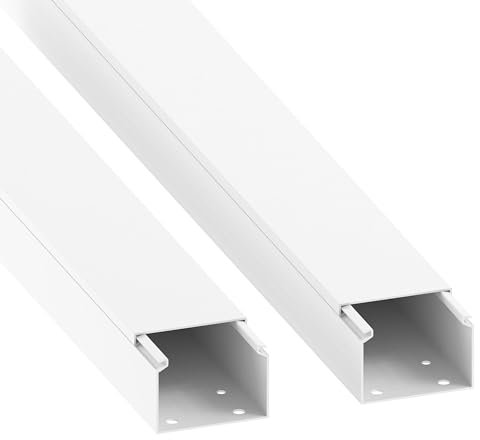 Cable Coach Habengut | Canalina per cavi (con foro di montaggio sul fondo) 40 x 60 mm, in PVC, lunghezza 2 m (2 x 1 m), colore: Bianco