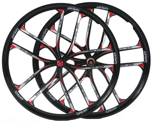 26-zoll-fahrrad-laufradsatz (hinterrad + Vorderrad), Mtb-laufrad, Fahrradfelgen, Fahrrad-laufradsatz, Fahrradräder, Magnesiumlegierung, Schnellspanner, Scheibenbremse, Hybrid 8 9 10 11 Geschw(Color:A)