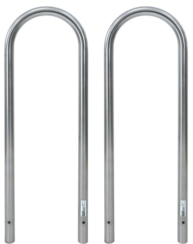 TRUTZHOLM 2X Fahrradanlehnbügel 115x41 cm Edelstahl zum Einbetonieren Anlehnbügel Anlehnständer Poller Ständer Fahrradständer Fahrrad Ständer Rad Baumschutzbügel Bike