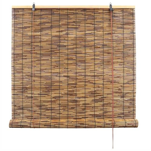 Bambusrollo Ohne Bohren Bambus-Rollo Outdoor Wetterfest Fenster Natur Schilf Vorhang für Innen Bambus Jalousien 100 120 140 160 180 240cm für Balkon/Terrasse/Garten Sichtschutz Rollvorhang (Color : C