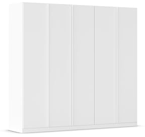 Rauch Möbel MONOSTAR, Kleiderschrank, Farbe Weiß, Breite 226 cm | Schrank, Garderobenschrank, 5-türig, Zubehör Premium, für Schlafzimmer, Kinderzimmer, Jugendzimmer, Garderobe, Flur