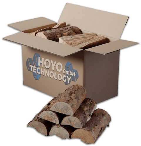 Premium Kaminholz 30 kg aus Kiefer - 25 cm Scheite - Ideal für Kamin, Grill, Ofen & Feuerstelle - Trockenes Brennholz