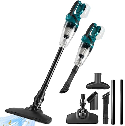 Akku Staubsauger für Makita Akku 18V 10000Pa 140W Starke Kabellos | 750mL Groß Staubbehälter Handstaubsauger mit LED Beleuchtung für Auto,Haus