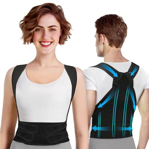 Poligono hållningskorrigering rygg rak hållare kvinnor och män, justerbar rygg posture Corrector, ryggpositionskorrigering för att lindra rygg- och nacksmärtor, S