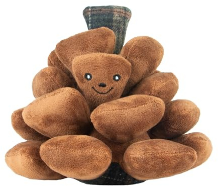 Ancol Heritage Peter Tannenzapfen – festes kuscheliges Hundespielzeug – Quietschender gefüllter lustiger Plüsch mit Duft – Haustier-Unterhaltungsspielzeug – 20 cm