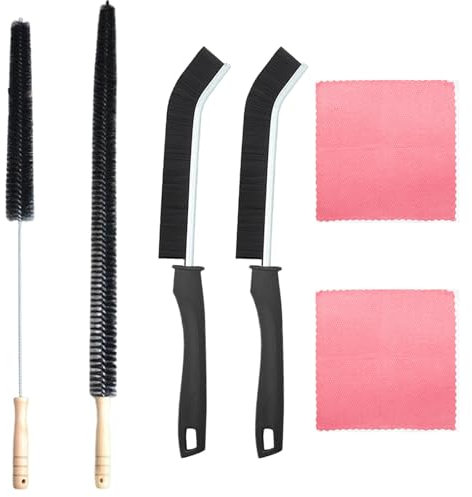 6 Piece Set Radiator Cleaner Brush, 75CM Long Radiator Brush with Wooden Handle,Radiator Brushes for Cleaning with Suspension Holes, Flexible, Efficient and Easy Cleaning of Home and Office