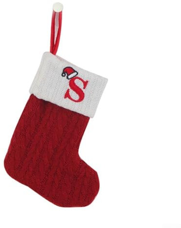 Festlicher roter Strick-Weihnachtsstrumpf mit Schneeflocken-Detail, verleiht Ihrer Einrichtung Charme (S)