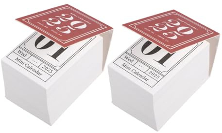 DIYEAH Calendrier de Bureau 2025 Mini Calendrier Détachable à Feuilles Série Poésie Rétro Lot de 2 Format Compact pour Planification et Organisation Maison Bureau