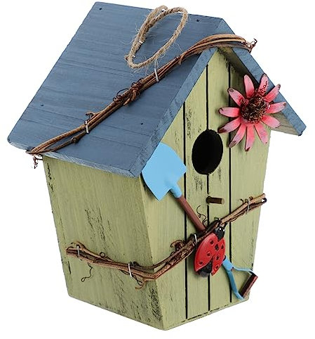 YARNOW Vogelhaus Im Ländlichen Stil Aus Hochwertigem Material Robust Und Atmungsaktiv Für Gartenvögel Als Schutz Vor Raubtieren Wind Und Regen Einfach Aufhängbar An AST Oder Veranda