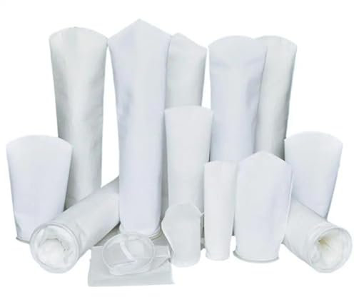 1 colador de malla de 105 x 380 mm, material PP/anillo de acero inoxidable, filtro industrial de 0,1/0,2/0,5/1/5/10/25/50/100/200 micras (10 micras, anillo de polipropileno)